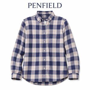 Penfield Plaid Flannel Shirt Blue Cream Red Boyfriend Outdoors Fit Size M